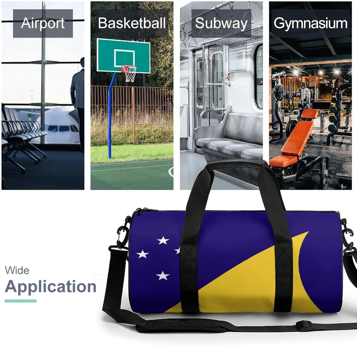Tokelau Flag Sports Duffel Bag for Men Women Gym Bag with Wet Pocket Weekender