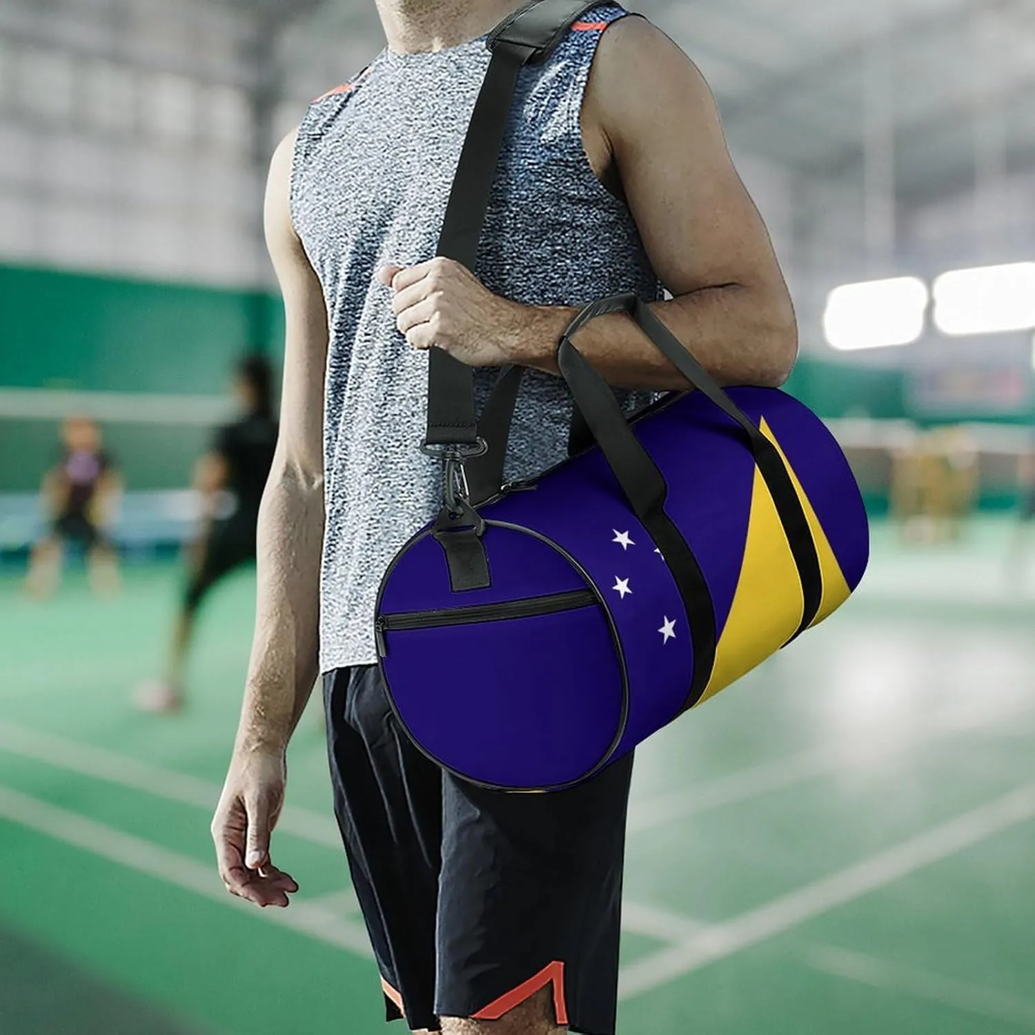 Tokelau Flag Sports Duffel Bag for Men Women Gym Bag with Wet Pocket Weekender