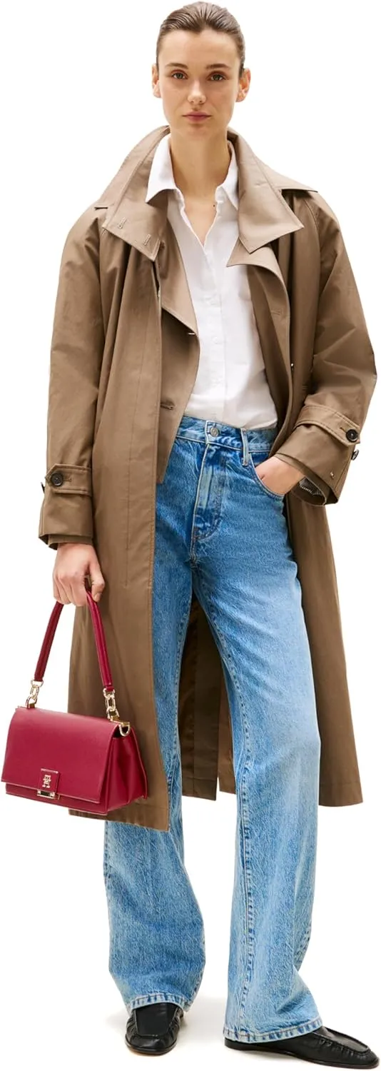 Tommy Hilfiger Leather Shoulder Bag with Removable Crossbody Strap