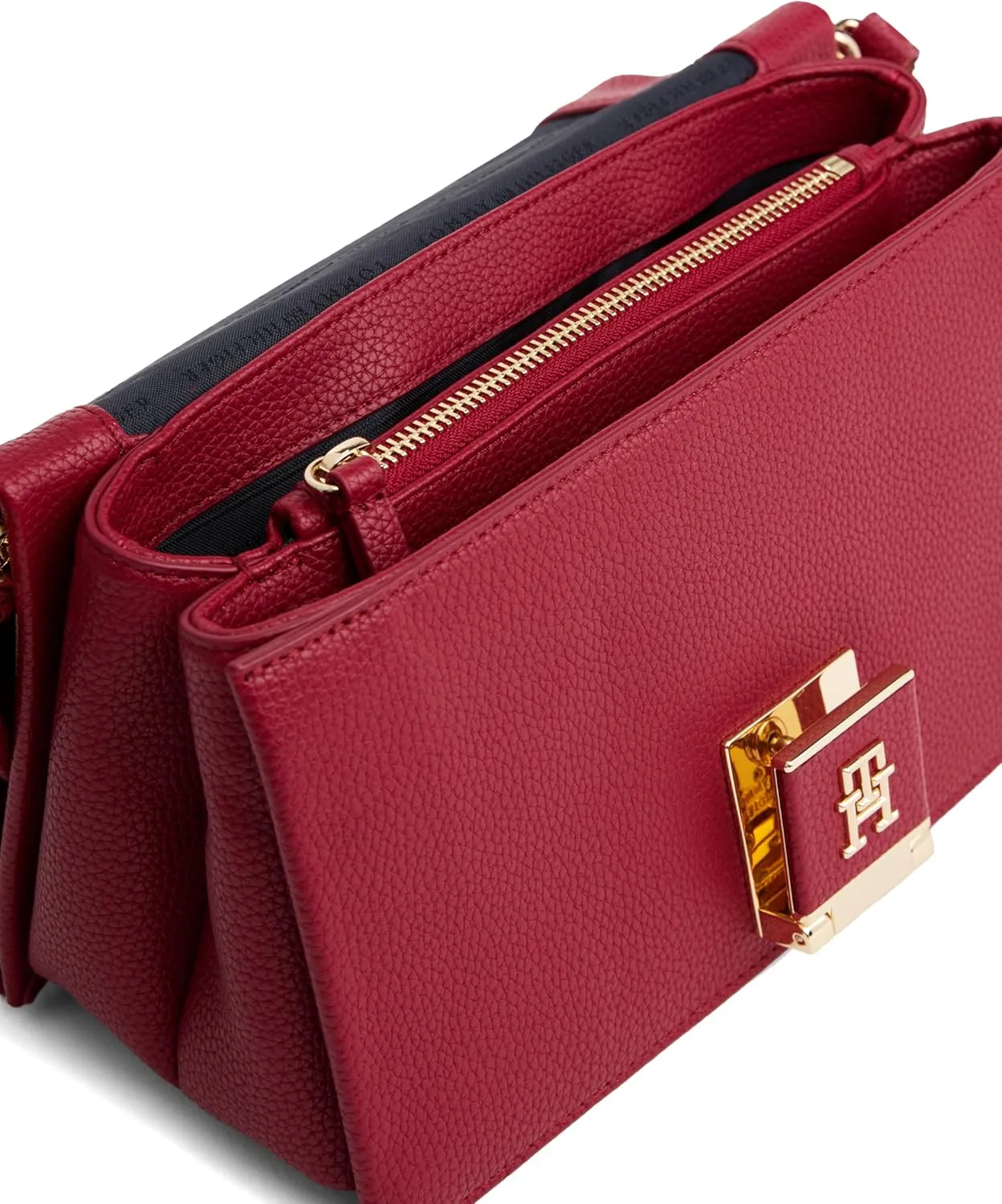 Tommy Hilfiger Leather Shoulder Bag with Removable Crossbody Strap