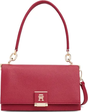 Tommy Hilfiger Leather Shoulder Bag with Removable Crossbody Strap