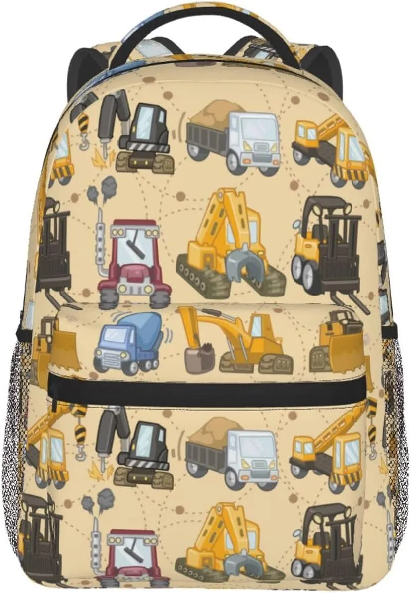 Tool Truck Assembly Crane Excavator Forklift Truck Backpacks 15 Inch Laptop Backpack Multipurpose Double Shoulder Bag For Men Women Gifts