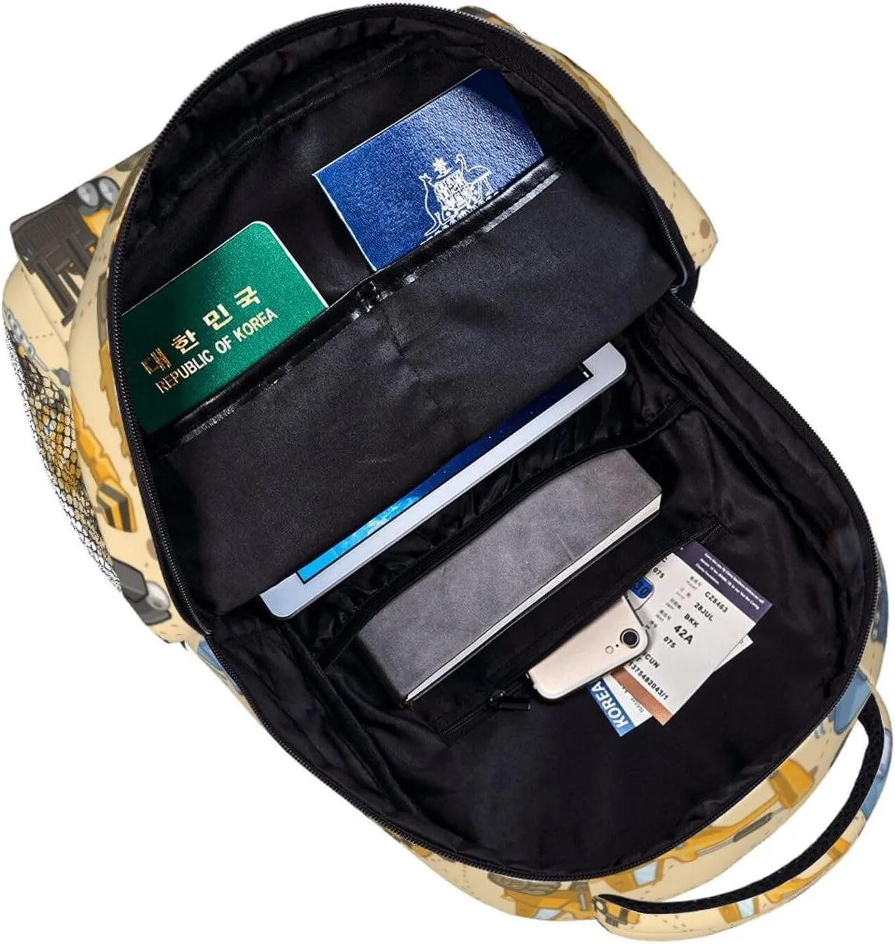 Tool Truck Assembly Crane Excavator Forklift Truck Backpacks 15 Inch Laptop Backpack Multipurpose Double Shoulder Bag For Men Women Gifts