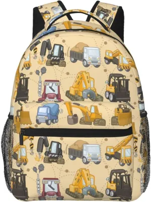 Tool Truck Assembly Crane Excavator Forklift Truck Backpacks 15 Inch Laptop Backpack Multipurpose Double Shoulder Bag For Men Women Gifts