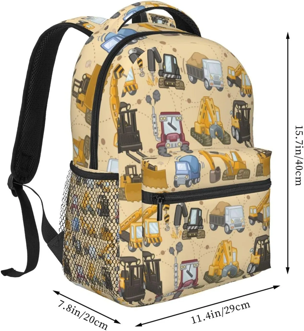 Tool Truck Assembly Crane Excavator Forklift Truck Backpacks 15 Inch Laptop Backpack Multipurpose Double Shoulder Bag For Men Women Gifts