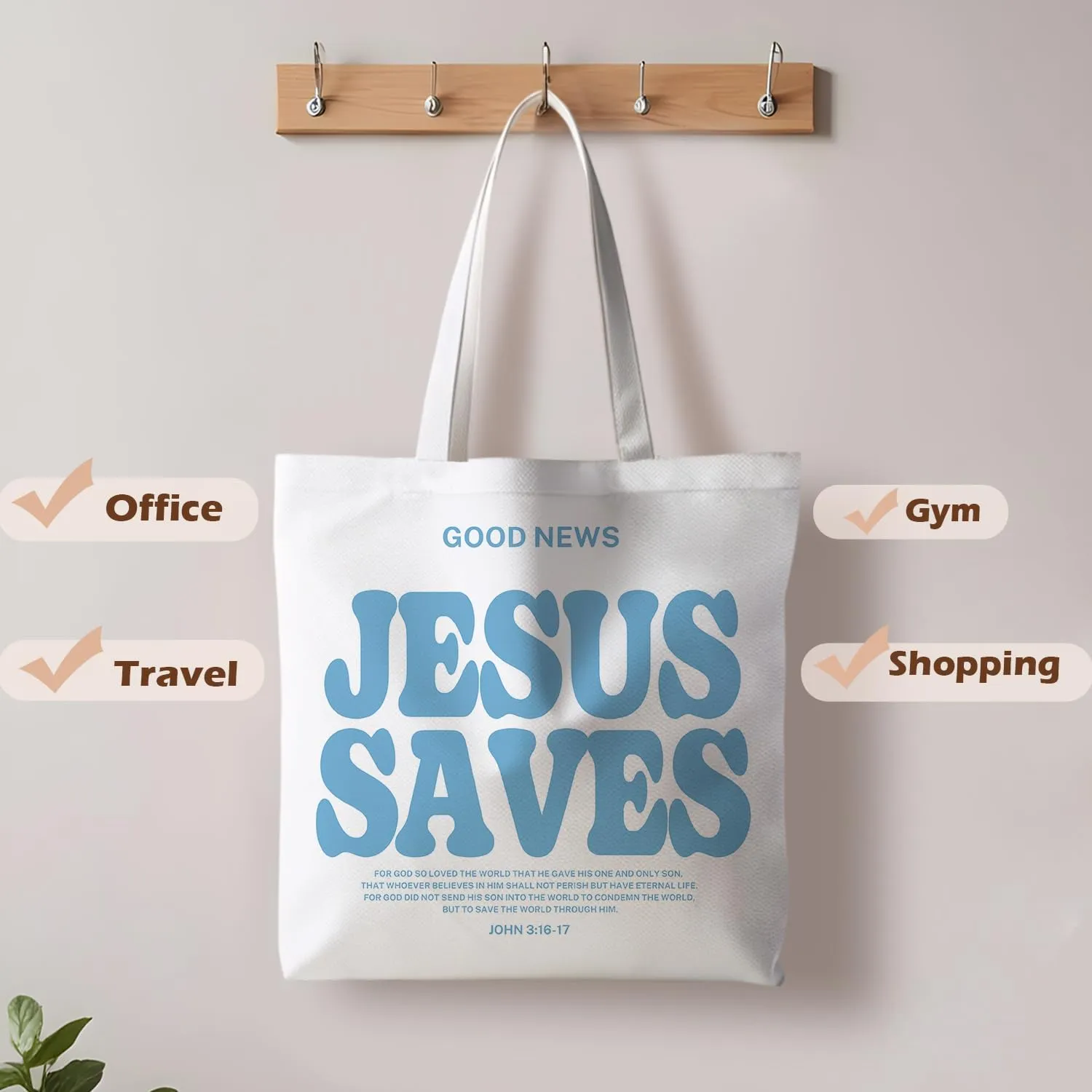 Tote Bag - Christian Gifts for Women, Canvas Bags with Bible Verse Designs