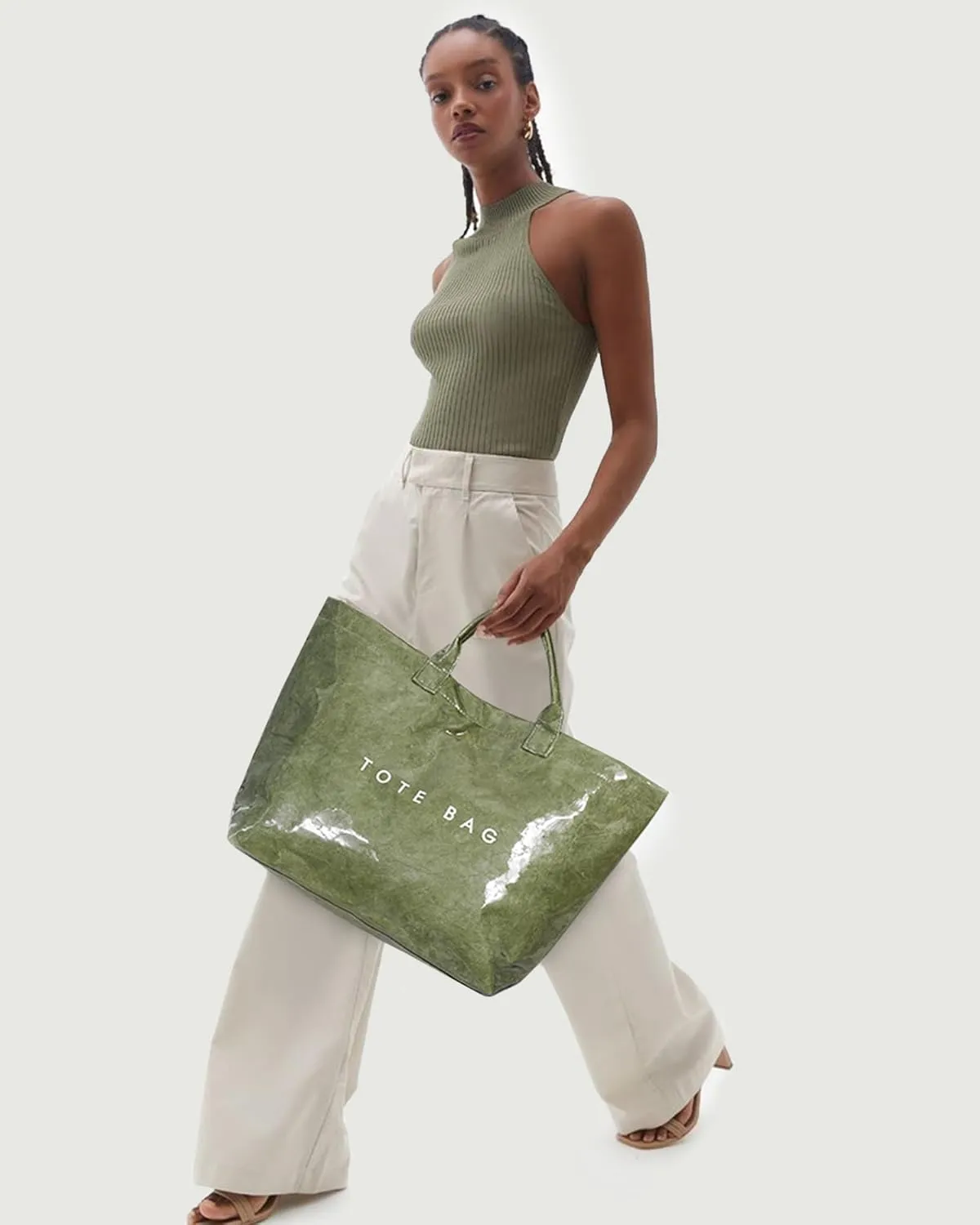 Tote Bag for Women Large PVC Tote Bag Plastic Handbag Letters Print Handbag Clear Hobo Bag