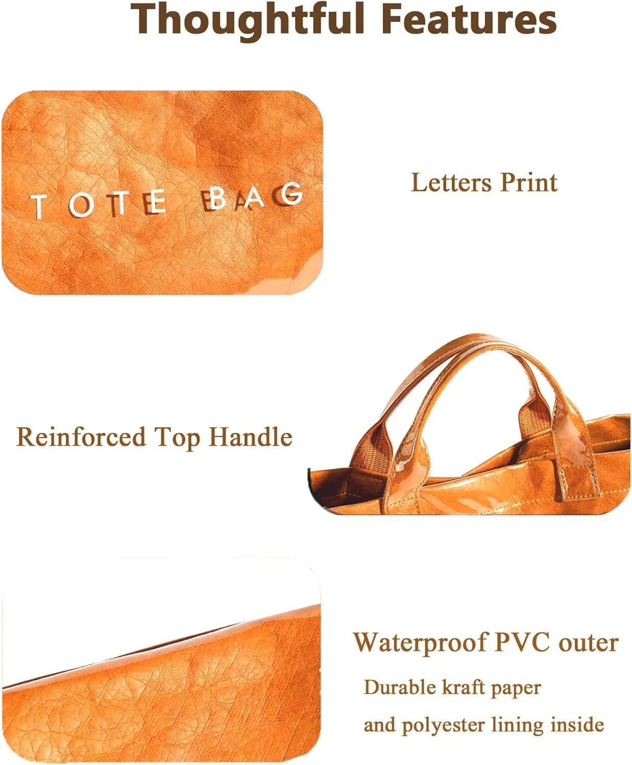 Tote Bag for Women Large PVC Tote Bag Plastic Handbag Letters Print Handbag Clear Hobo Bag