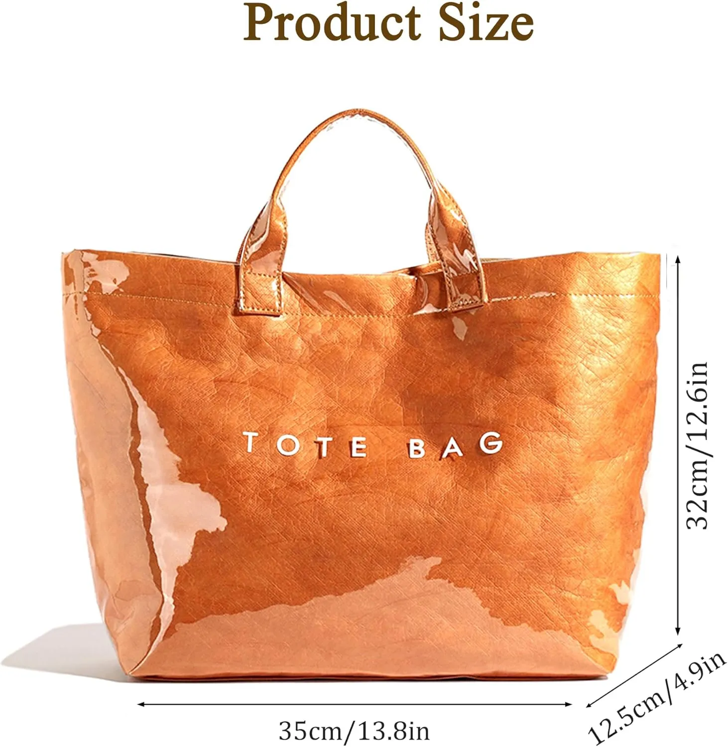 Tote Bag for Women Large PVC Tote Bag Plastic Handbag Letters Print Handbag Clear Hobo Bag