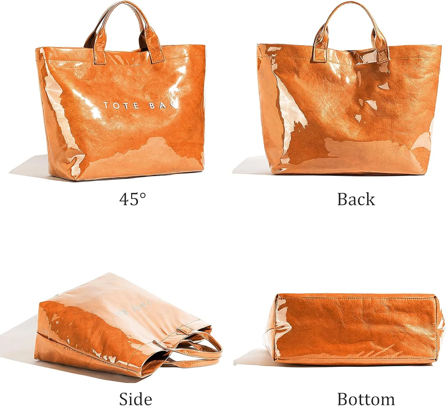 Tote Bag for Women Large PVC Tote Bag Plastic Handbag Letters Print Handbag Clear Hobo Bag