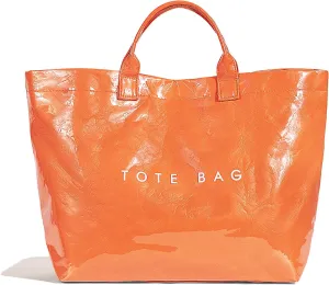 Tote Bag for Women Large PVC Tote Bag Plastic Handbag Letters Print Handbag Clear Hobo Bag