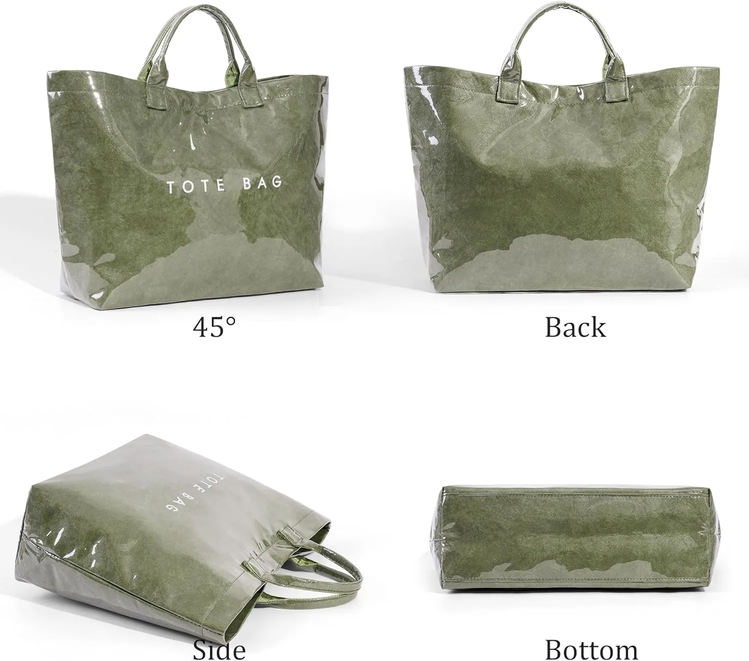 Tote Bag for Women Large PVC Tote Bag Plastic Handbag Letters Print Handbag Clear Hobo Bag