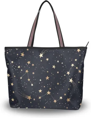 Tote Bag For Women Shoulder Bag for School Handbags for Beach Work Travel Large Tote Bag with Zipper
