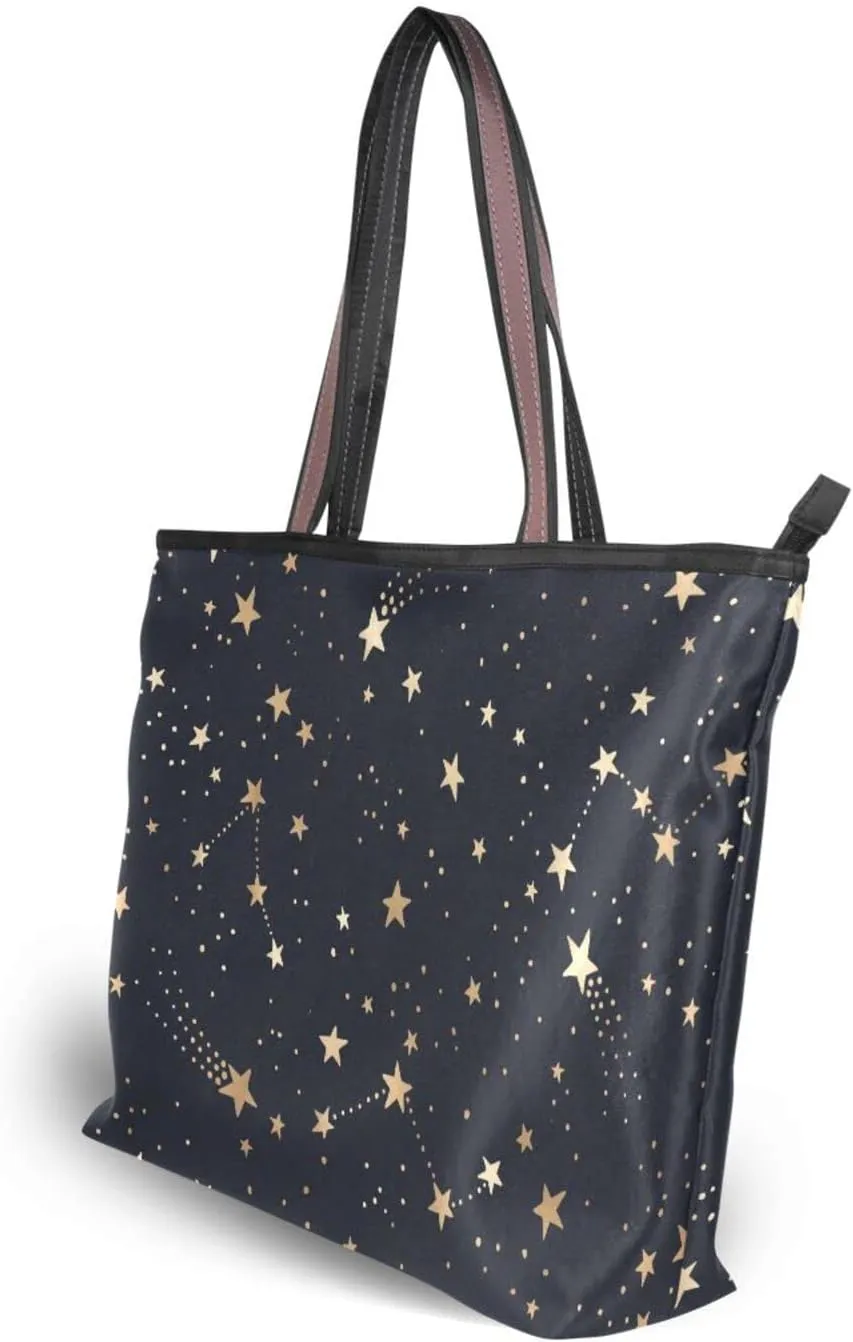 Tote Bag For Women Shoulder Bag for School Handbags for Beach Work Travel Large Tote Bag with Zipper