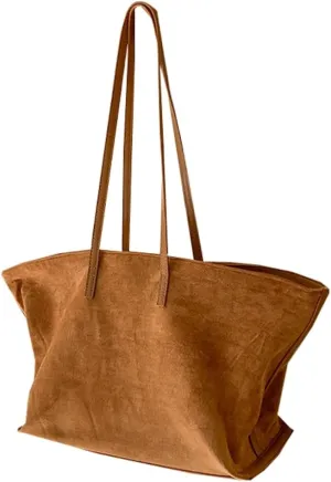 Tote Bag for Women Suede Shoulder Bags Large Satchel and Purse Soft Stylish Handbag Dating Work Shopping