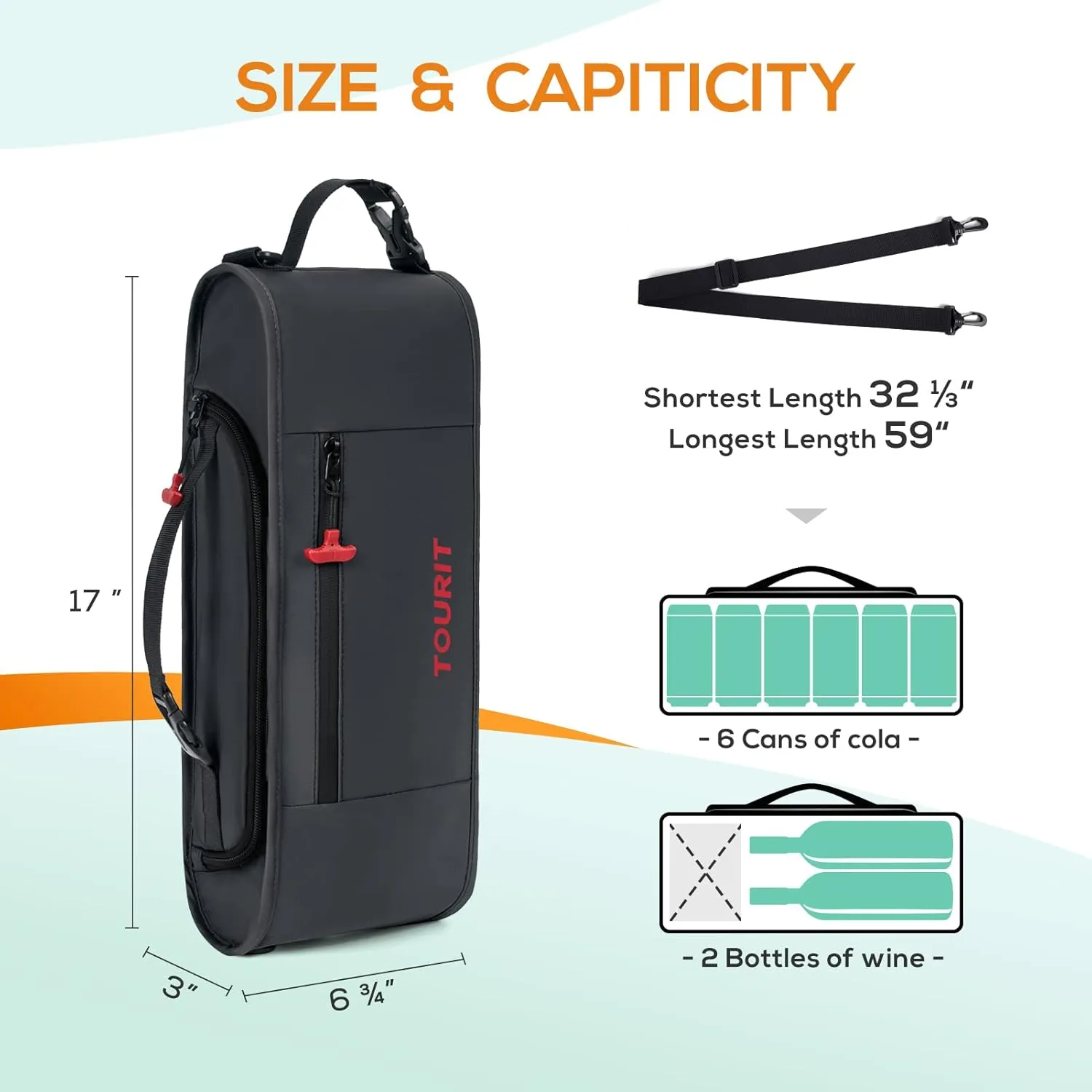 TOURIT Cooler Bag - 6-Can Insulated Sleeve, Small Soft Golf Accessories for Men, Fits Discreetly in Golf Bag