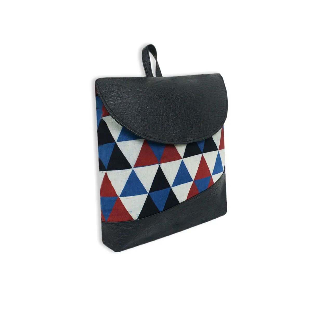 Triangles Block-printed Backpack