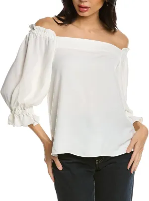 Trina Turk Women's Loose Fit Off The Shoulder Long Sleeve