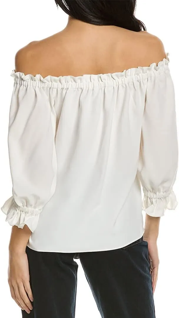 Trina Turk Women's Loose Fit Off The Shoulder Long Sleeve