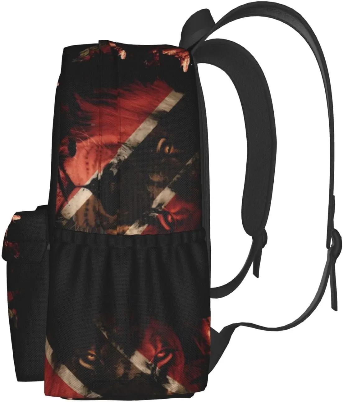 Trinidad Tobago Flag African Lion Large Travel Backpack Casual Backpacks Laptop Daypack Working Rucksack Lightweight Back Pack Sports Bag with Adjustable Shoulder Strap