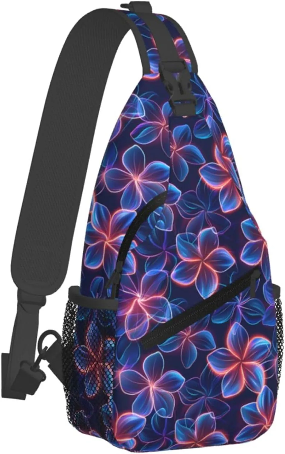Tropical Hawaii Neon Flowers Crossbody bags for women Men Sling Bag Travel Chest Backpack Leisure Sports Outdoor Running Hiking