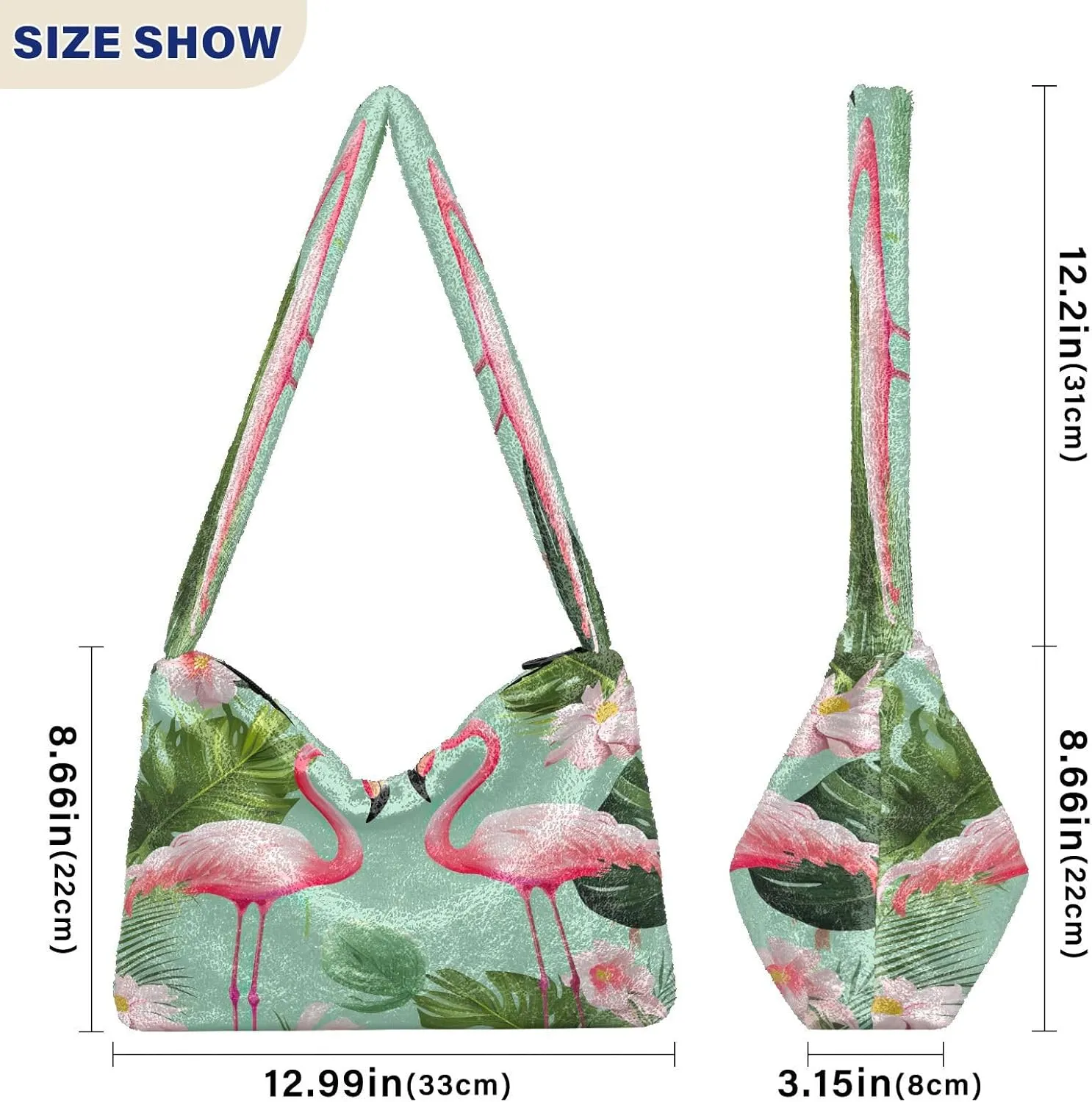 Tropical Leaves on White Women's Shoulder Bag, Long Shoulder Bag, Hand Bag for Ladies