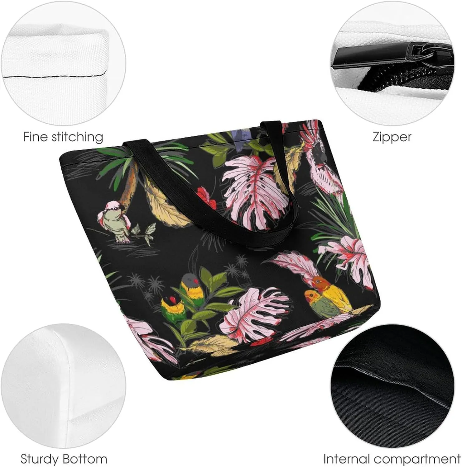 Tropical Print Tote Bags Handbags for Women Fashion Shoulder Bags Shoulder Handbag.