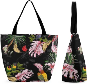 Tropical Print Tote Bags Handbags for Women Fashion Shoulder Bags Shoulder Handbag.