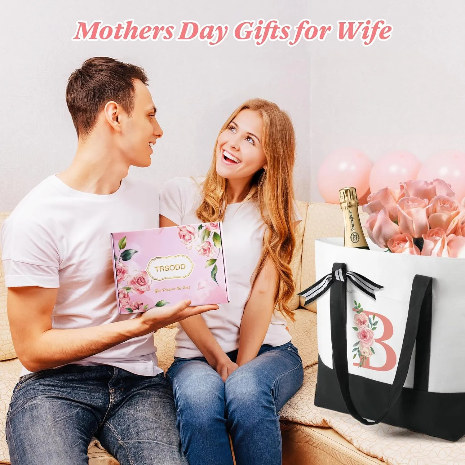 TRSODD Mothers Day Gifts for Grandma Birthday for Women Gigi Gifts for Grandma Large Tote Bag and Makeup Bag