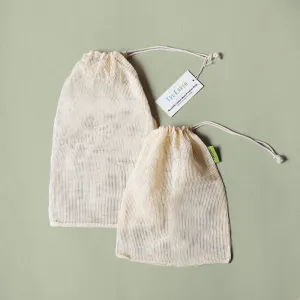Tru Earth Reusable Cotton Mesh Produce Bags - Set of 6 (3-medium, 3-large)