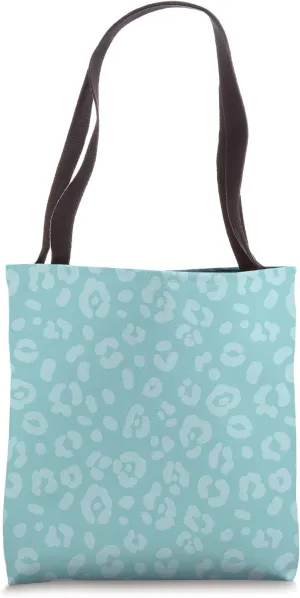Turquoise - Chic Elegant Leopard Animal Print Pattern Tote Bag