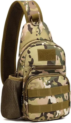UNISTRENGH Tactical Sling Bag Chest Pack Molle Daypack iPad Mini Military Shoulder Bag Crossbody Duty Gear Backpack (CP camouflage)