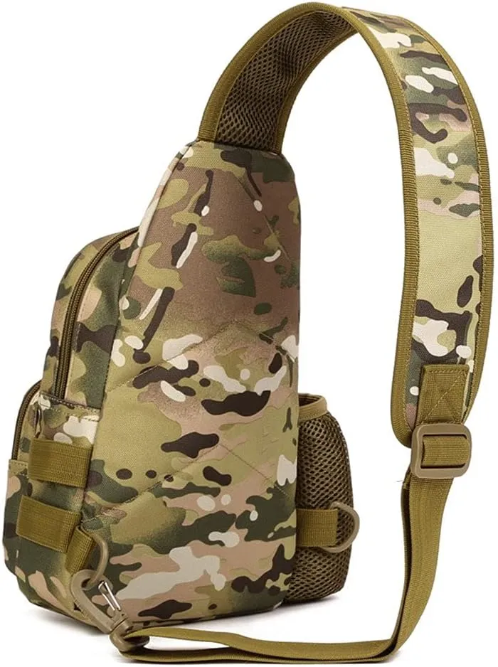 UNISTRENGH Tactical Sling Bag Chest Pack Molle Daypack iPad Mini Military Shoulder Bag Crossbody Duty Gear Backpack (CP camouflage)
