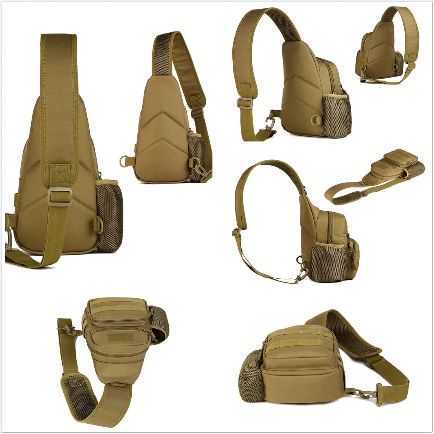 UNISTRENGH Tactical Sling Bag Chest Pack Molle Daypack iPad Mini Military Shoulder Bag Crossbody Duty Gear Backpack (Jungle Camouflage)