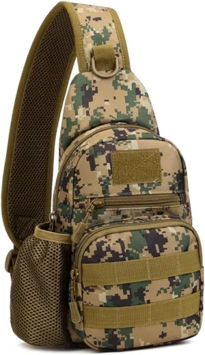 UNISTRENGH Tactical Sling Bag Chest Pack Molle Daypack iPad Mini Military Shoulder Bag Crossbody Duty Gear Backpack (Jungle Camouflage)