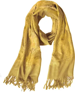 Urban CoCo Women's Embroidered Oversize Tassel Shawl Scarf Wraps for Women