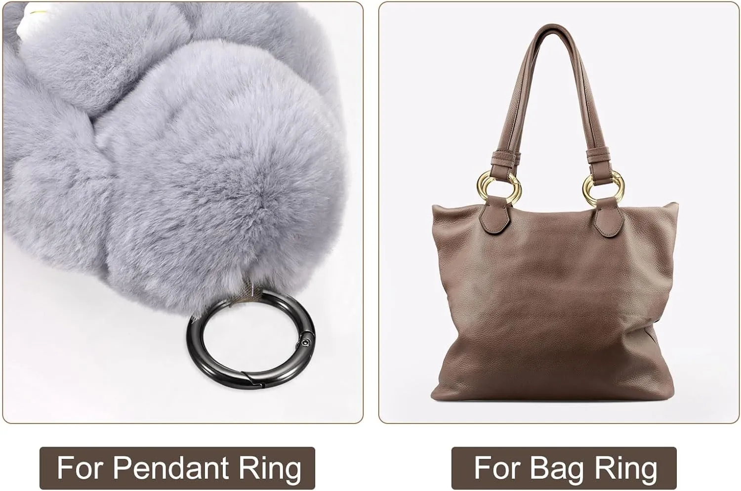 uxcell Round Spring O Rings, Trigger Buckle Snap Clips for Bags, Purses, Keyrings, DIY