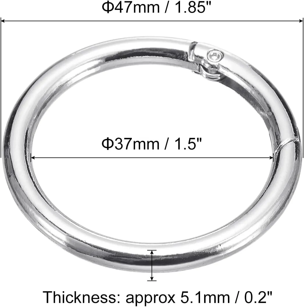 uxcell Round Spring O Rings, Trigger Buckle Snap Clips for Bags, Purses, Keyrings, DIY