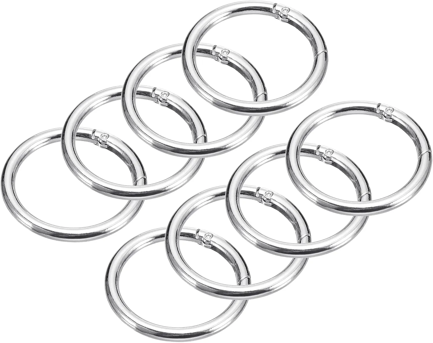 uxcell Round Spring O Rings, Trigger Buckle Snap Clips for Bags, Purses, Keyrings, DIY
