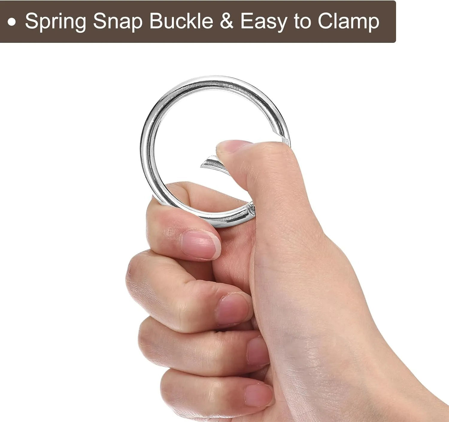 uxcell Round Spring O Rings, Trigger Buckle Snap Clips for Bags, Purses, Keyrings, DIY