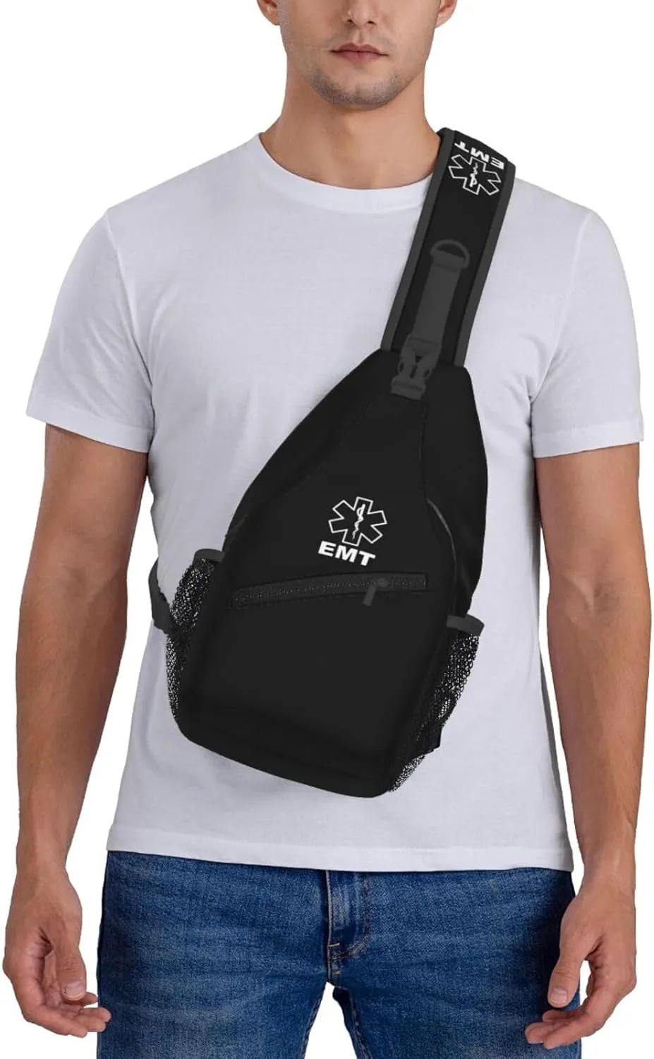 V2 EMT Emergency Medical Technician 911 Sling Bag Crossbody Backpack Shoulder Casual Daypack Bag for Men Women
