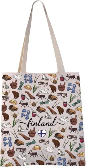 VAMSII Helsinki Tote Bag Finland Travel Gift Finland Travelling Culture Themed Shoulder Bag (Helsinki tote)