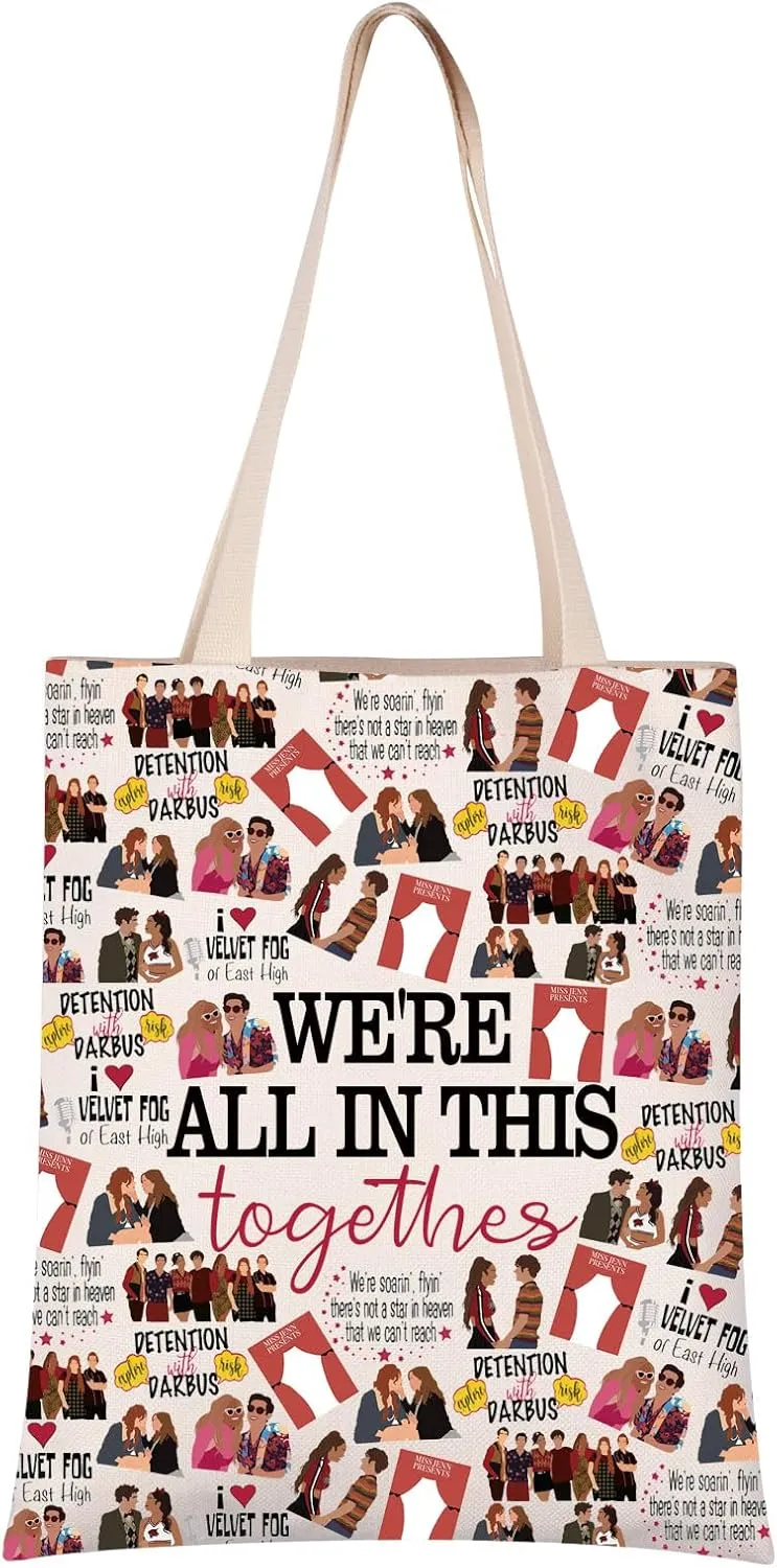 VAMSII High School Inspired Musical Tote Bag Musical Merchandise Gift East High Drama Dept Gift (THIS togethes tote)