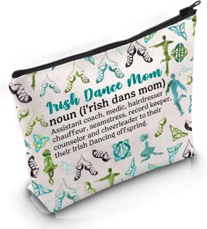 VAMSII Irish Dance Lover Gift Irish Dance Moms Definition Makeup Bag Irish Dancer Cosmetic Bag St. Patricks Day Feis Gift (Irish Dance Moms Definition M)