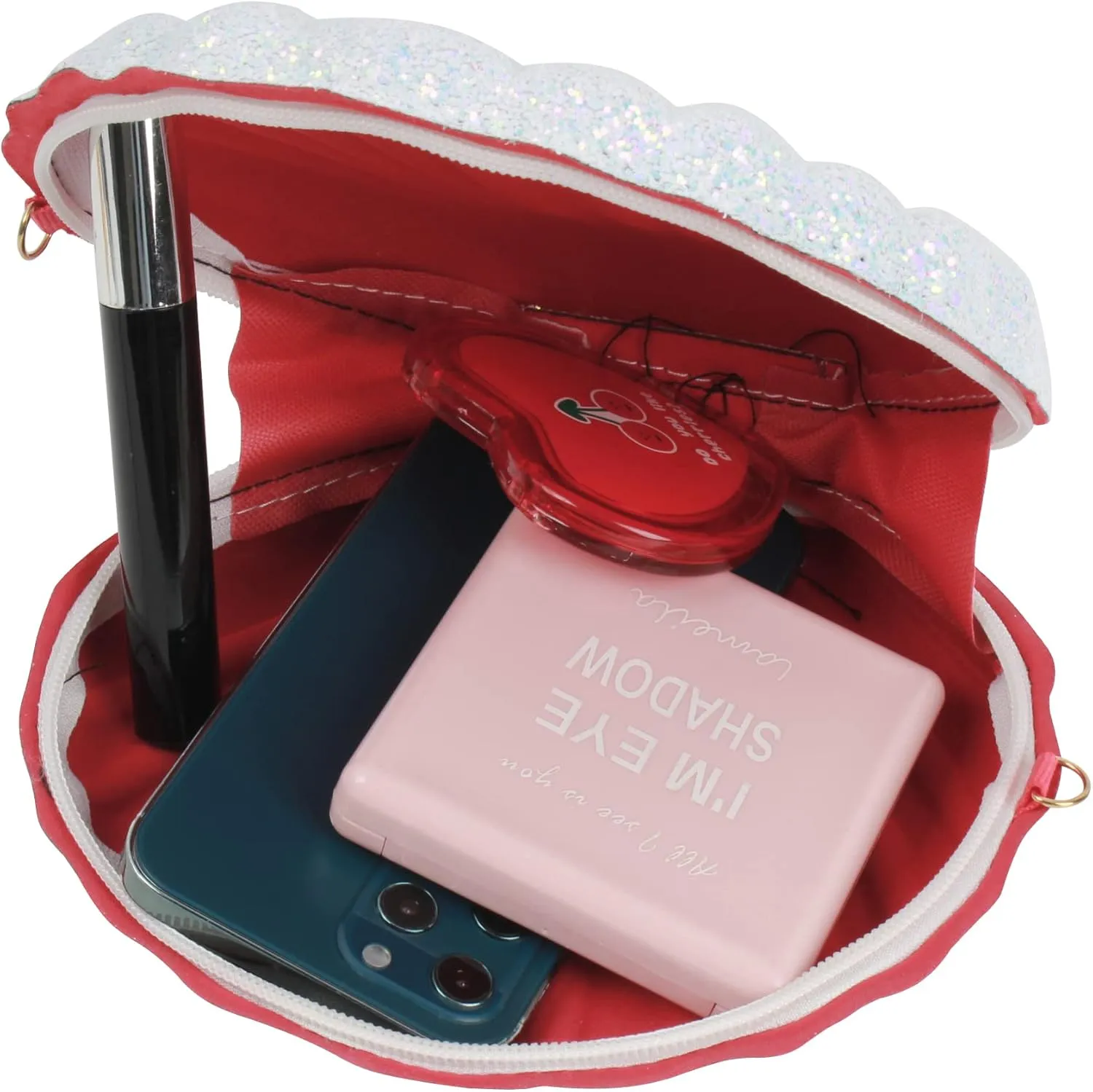 Van Caro Womens Glitter PU Leather Shell Pearl Cross-body Shoulder Bags Purse