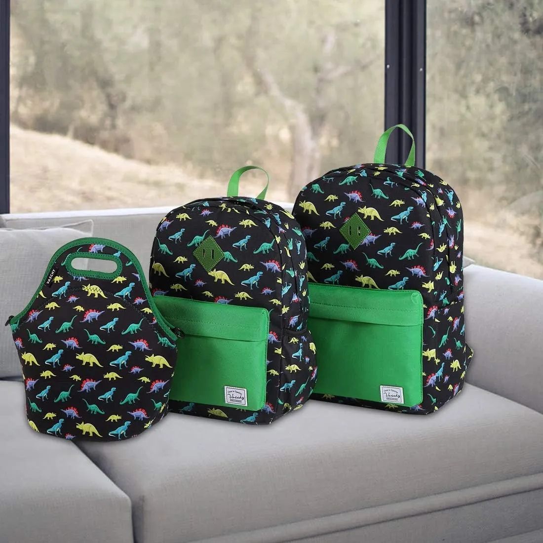 VASCHY Preschool Toddler Backpack, Little Kid Small Backpacks for Nursery School Children Boys and Girls with Chest Strap in Cute Dinosaur