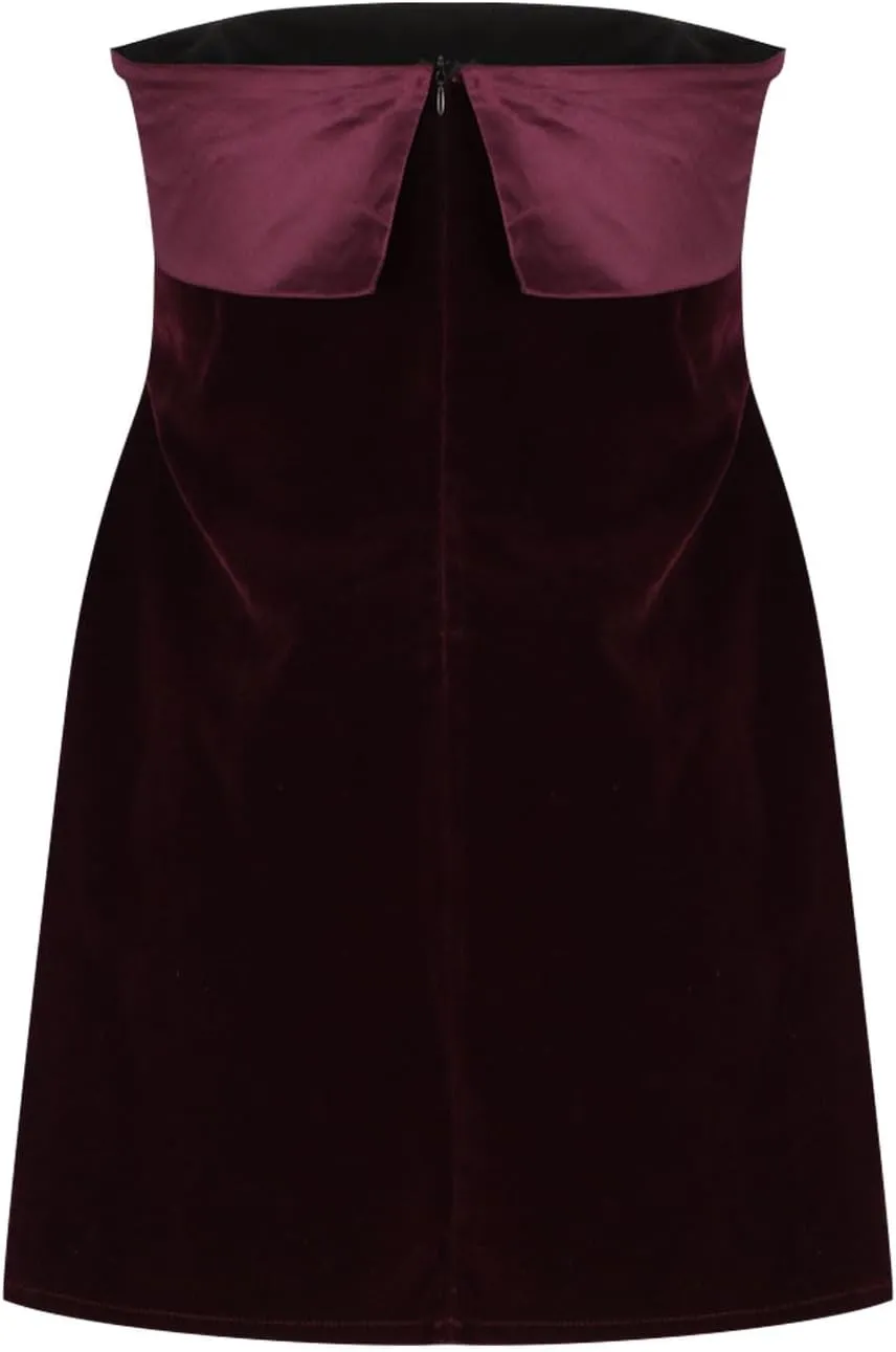 Velvet Dress for Women 2024 Vintage Strapless Cover Ups Off Shoulder A-Line Cocktail Dress Formal Swing Sexy Mini Dress
