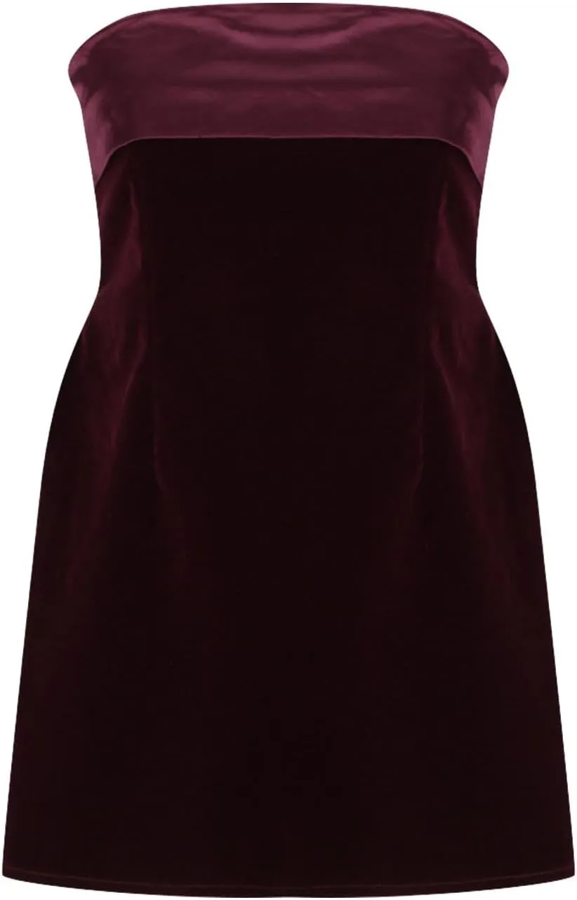 Velvet Dress for Women 2024 Vintage Strapless Cover Ups Off Shoulder A-Line Cocktail Dress Formal Swing Sexy Mini Dress
