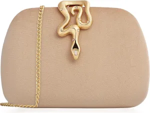 Velvet Evening Clutch Purse for Women-Snake Clasp Formal Handbag,Hard Shell Design Bag for Weddings, Parties, Prom