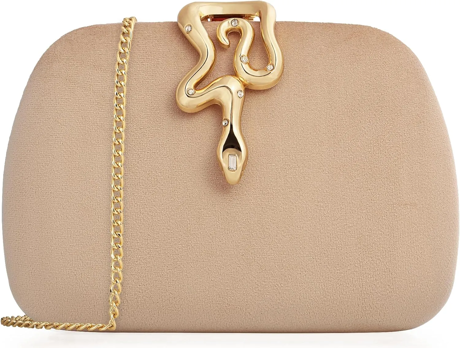Velvet Evening Clutch Purse for Women-Snake Clasp Formal Handbag,Hard Shell Design Bag for Weddings, Parties, Prom